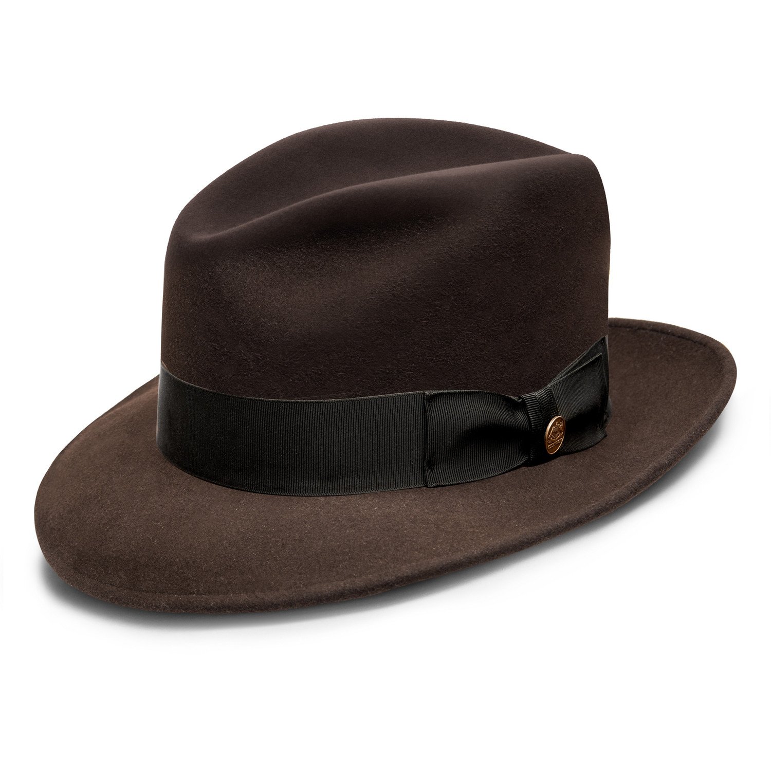 STETSON ステットソン Felt Fedora Brown 58cm ステットソン ロゴ フェドラ ハット（ブラウン）/Stetson Logo