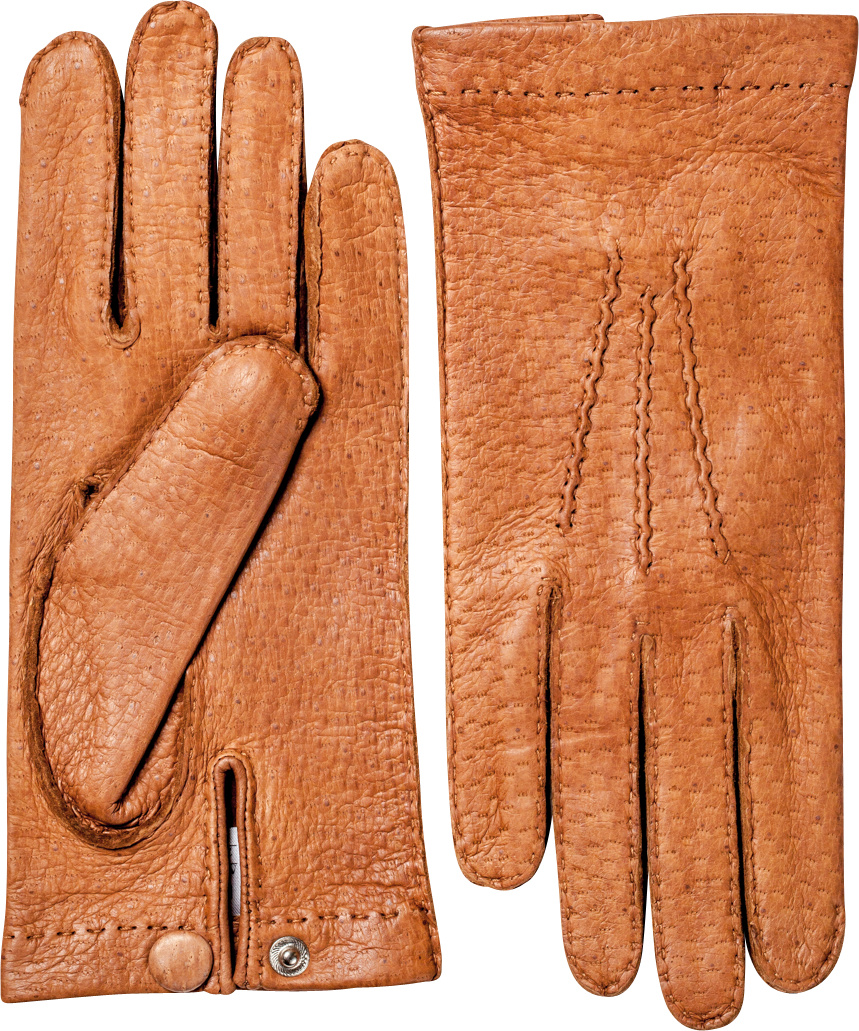 Peccary Unlined Palm Button Leather Gloves HESTRA | Henri Henri