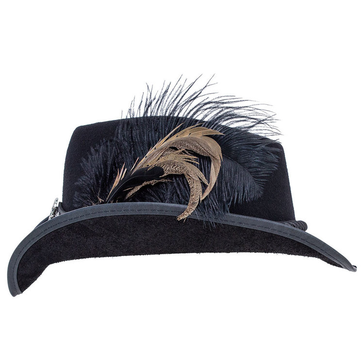 Tricorne Sparrow en laine et cuir AMERICAN HAT
