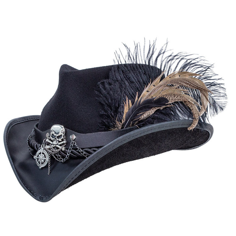 Tricorne Sparrow en laine et cuir AMERICAN HAT