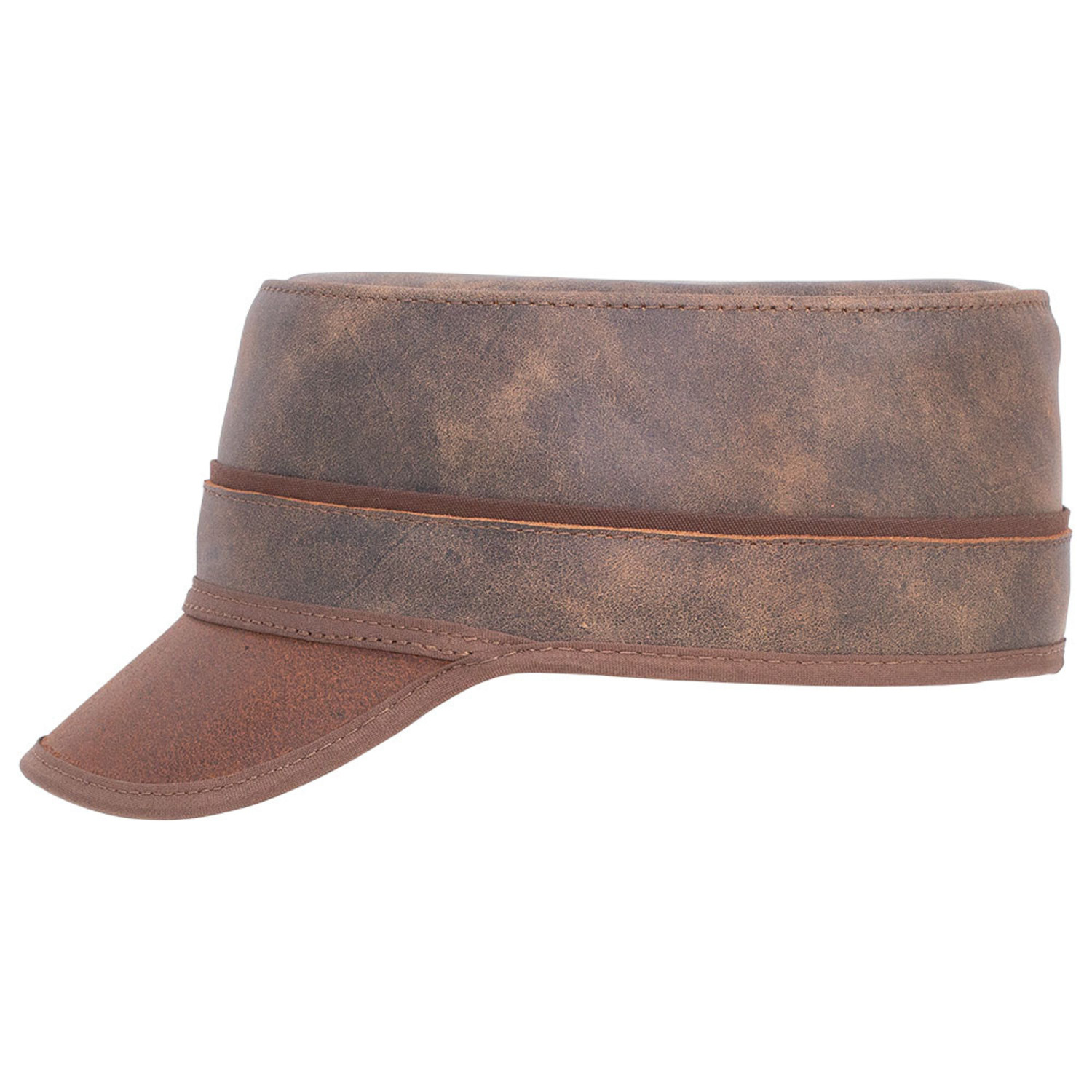 Bottle Rocker Leather Military Cap AMERICAN HAT | Henri Henri