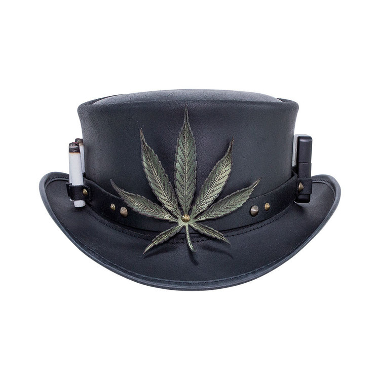Marlow-It's Lit Band Leather Top Hat AMERICAN HAT