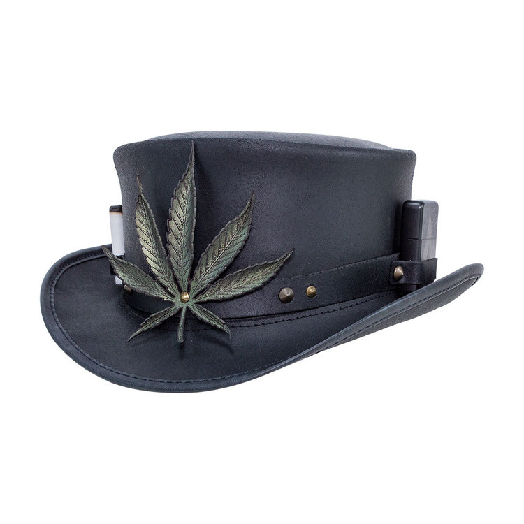 Marlow-It's Lit Band Leather Top Hat AMERICAN HAT