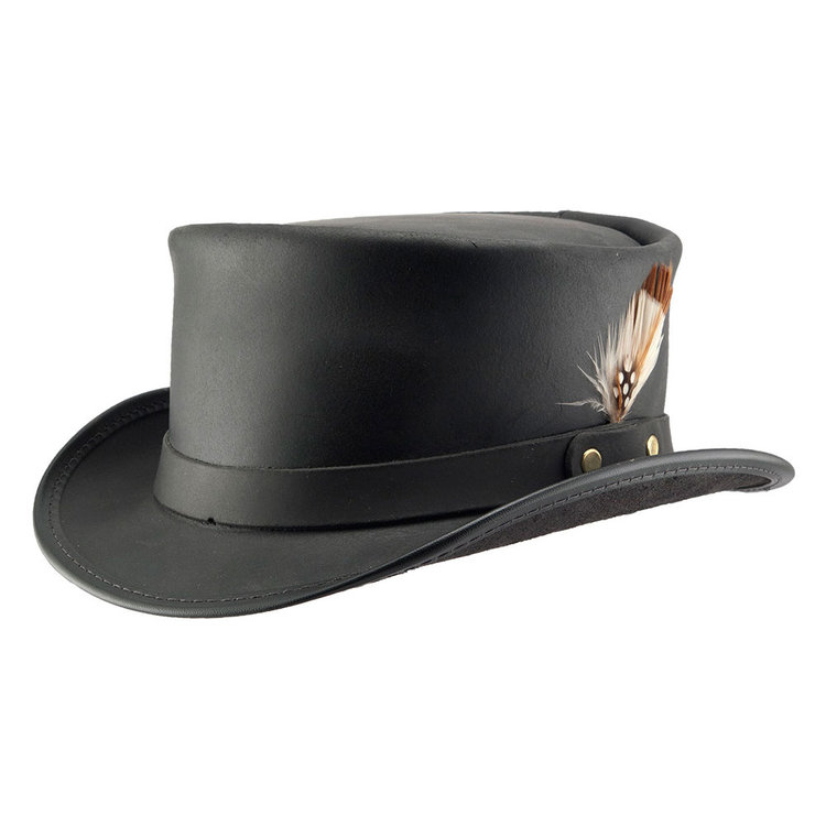Marlow-lt Band Leather Top Hat AMERICAN HAT