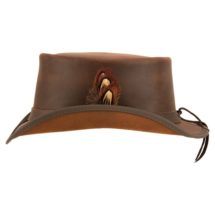 Marlow-lt Band Leather Top Hat AMERICAN HAT