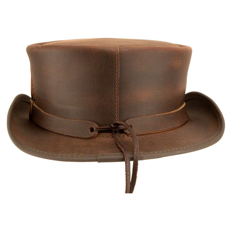Marlow-lt Band Leather Top Hat AMERICAN HAT