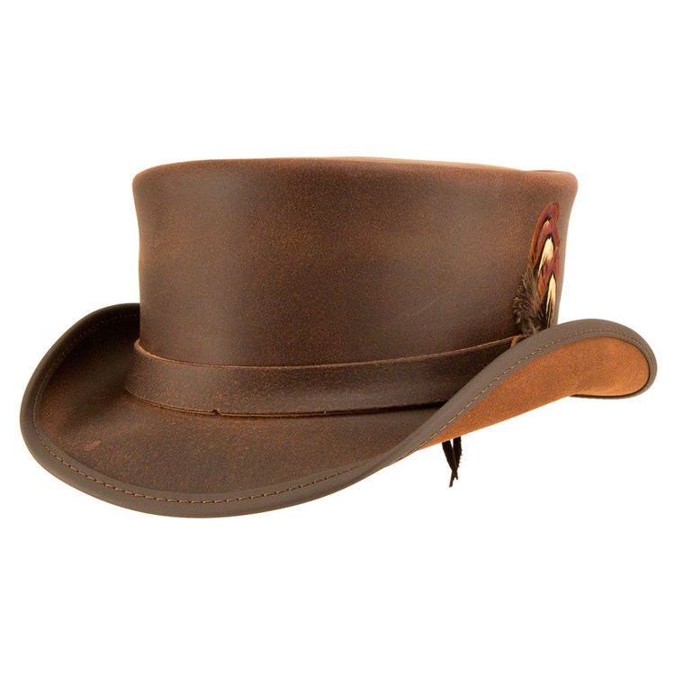 Marlow-lt Band Leather Top Hat AMERICAN HAT