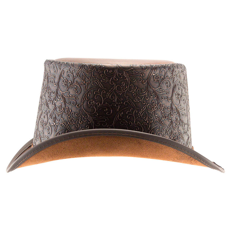 Gent Brown Leather Top Hat AMERICAN HAT