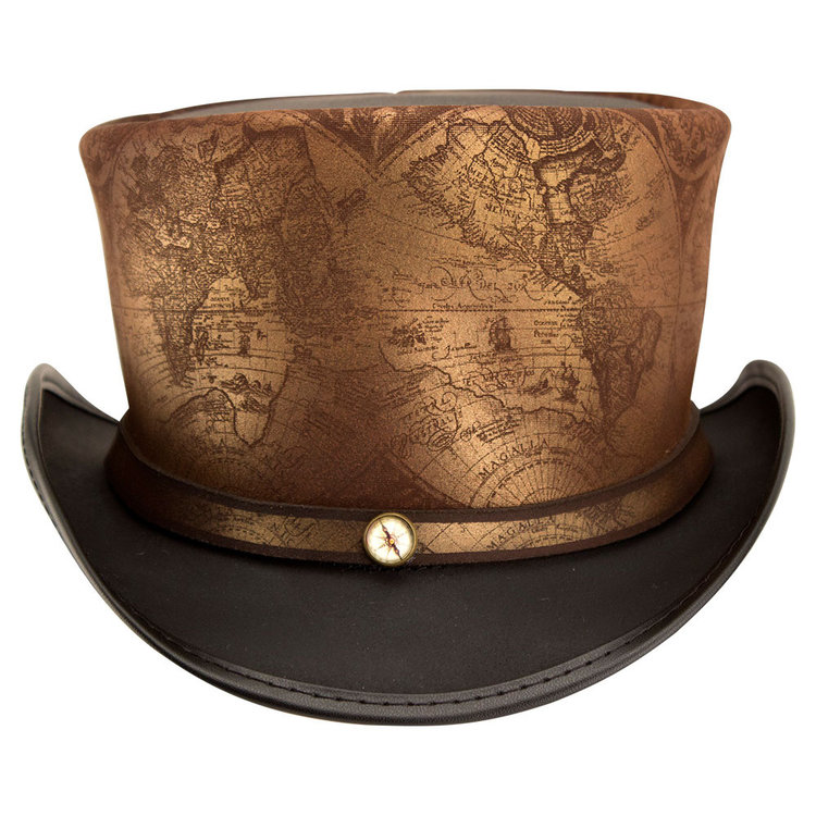 hAtlas Etched Leather Top Hat AMERICAN HAT