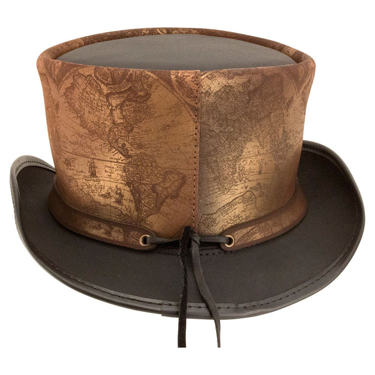 hAtlas Etched Leather Top Hat AMERICAN HAT