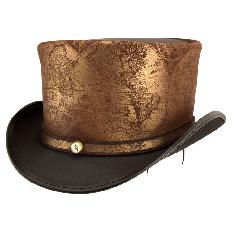 Haut-de-forme Cuir Gravé hAtlas AMERICAN HAT
