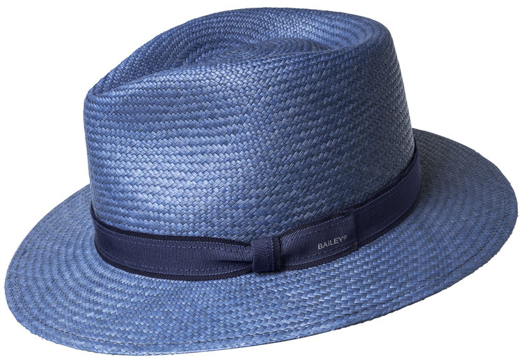 Brooks Blue Safari Brim Panama Straw Hat BAILEY
