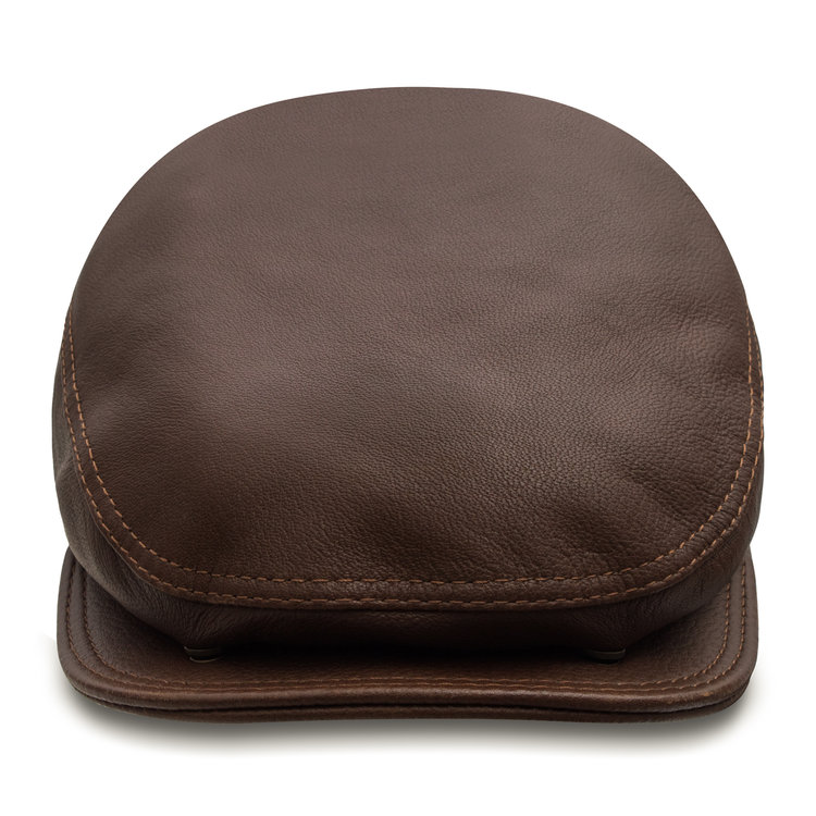 Leather LU-C Sheepskin Earmuffs Cap