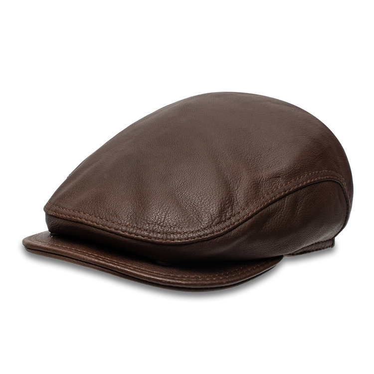 Leather LU-C Sheepskin Earmuffs Cap