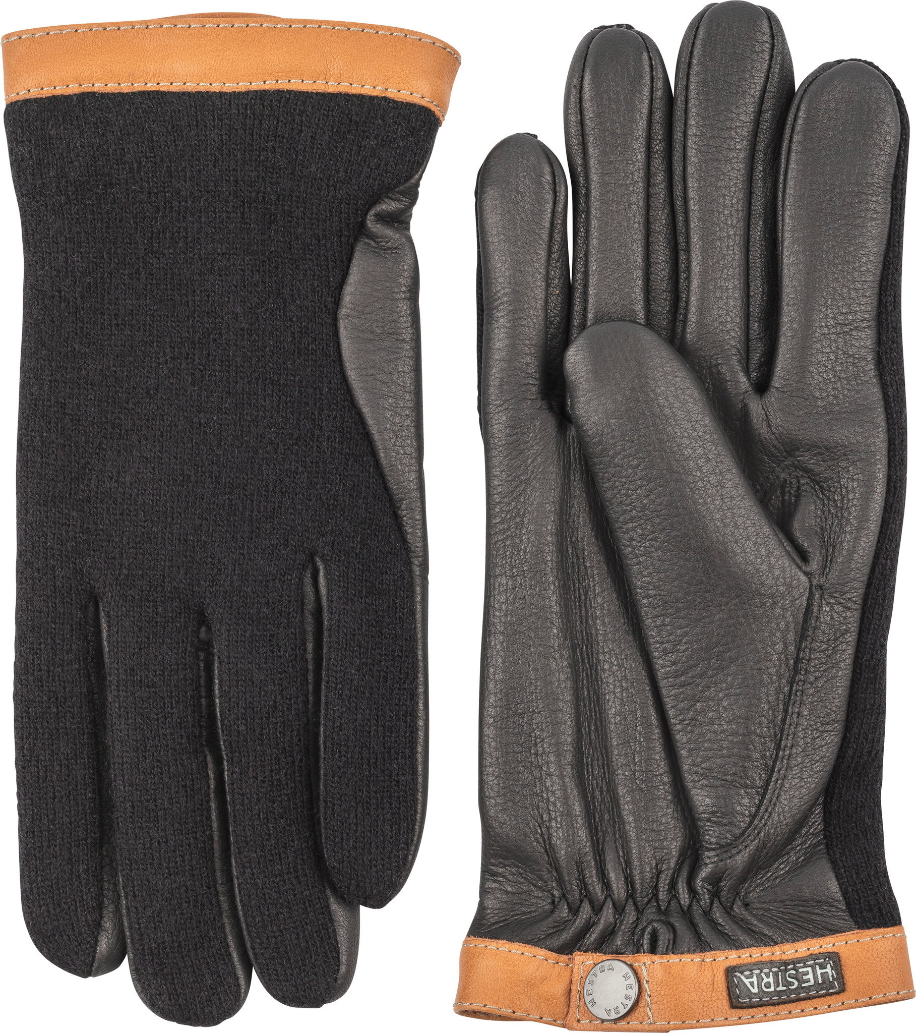 Hestra - Deerskin Wool Tricot Gloves - Black/black - 8
