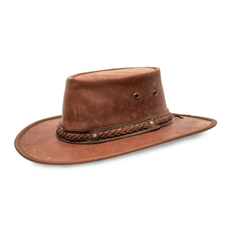 Chapeau Cuir Pliable Crackle Kangaroo BARMAH
