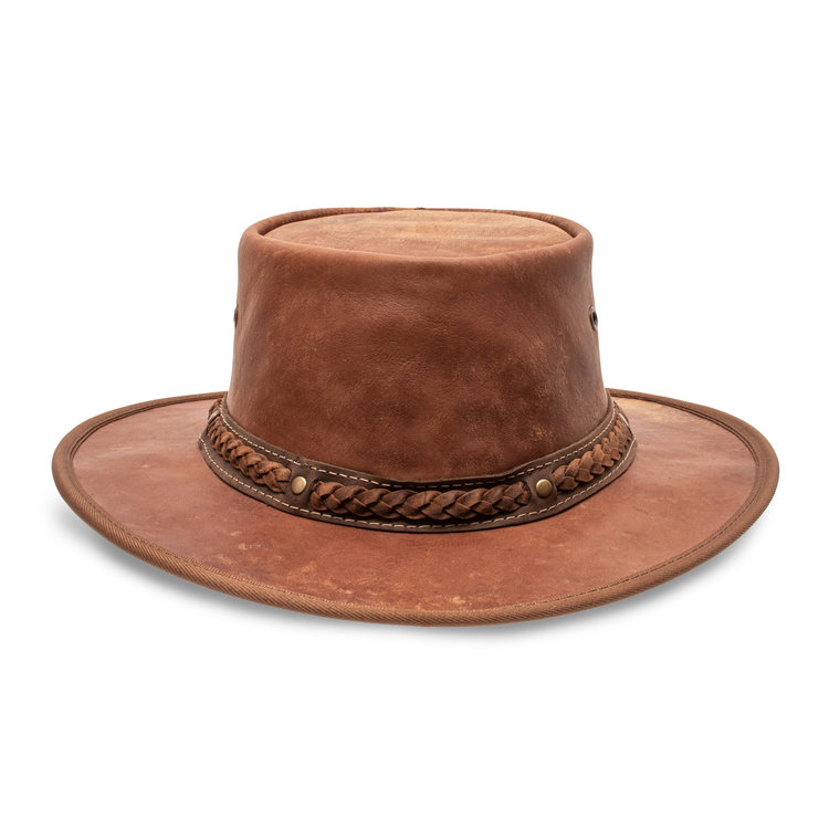 Chapeau Cuir Pliable Crackle Kangaroo BARMAH