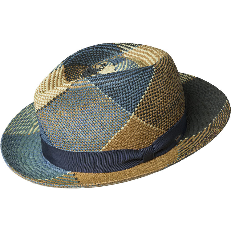 Giger Plaid Wide Brim Panama Straw Hat BAILEY