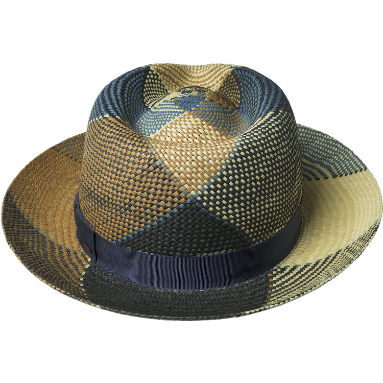 Giger Plaid Wide Brim Panama Straw Hat BAILEY