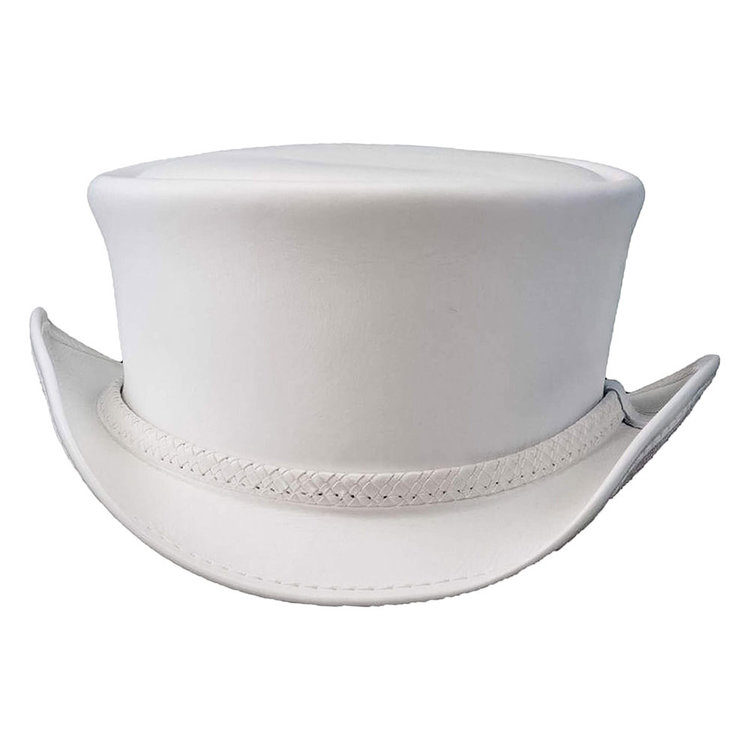 Ghost Rider AMERICAN HAT White Leather Top Hat