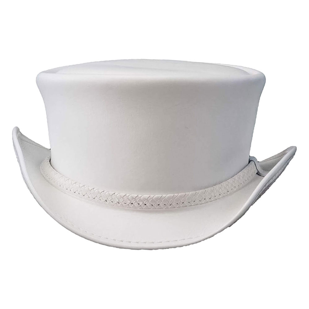 Ghost Rider AMERICAN HAT White Leather Top Hat | Henri Henri