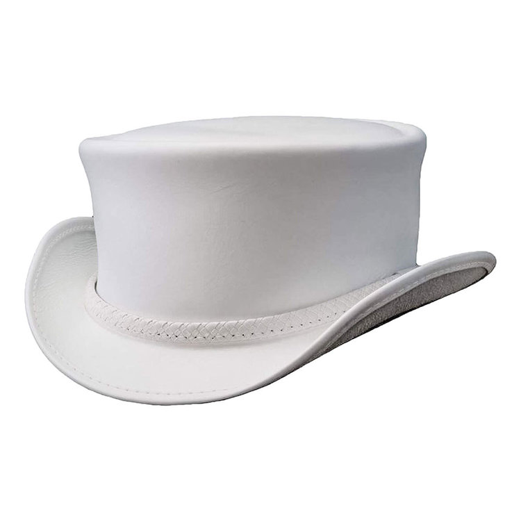 Ghost Rider AMERICAN HAT White Leather Top Hat
