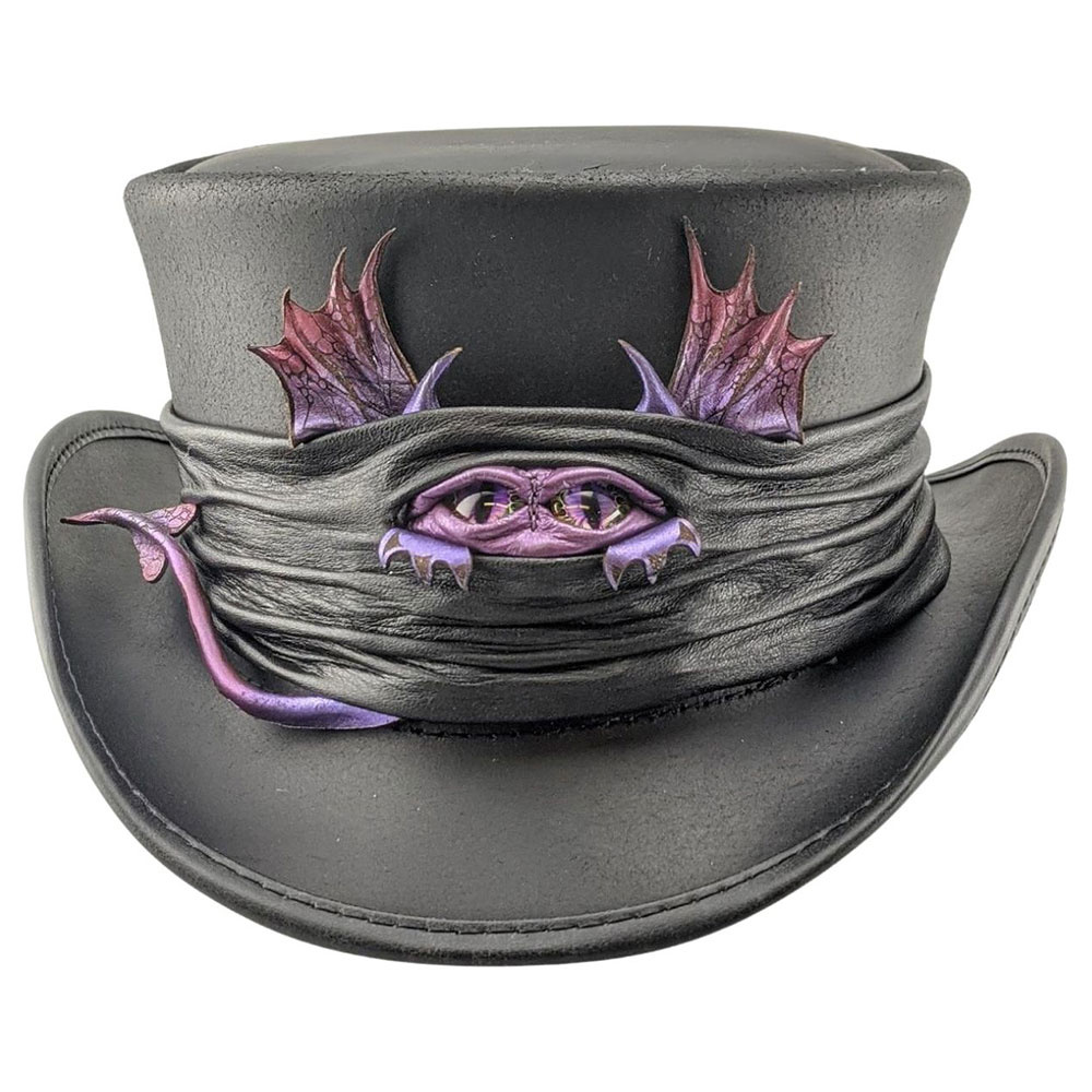 Marlow Lil Puffer Band AMERICAN HAT Leather Top Hat | Henri Henri