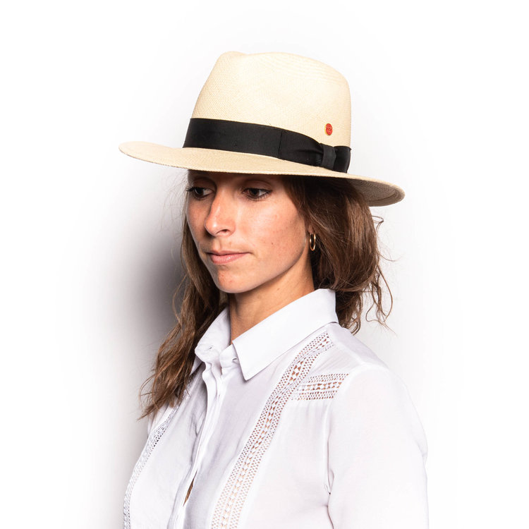 Menton Safari Brim Panama Straw Fedora Hat MAYSER