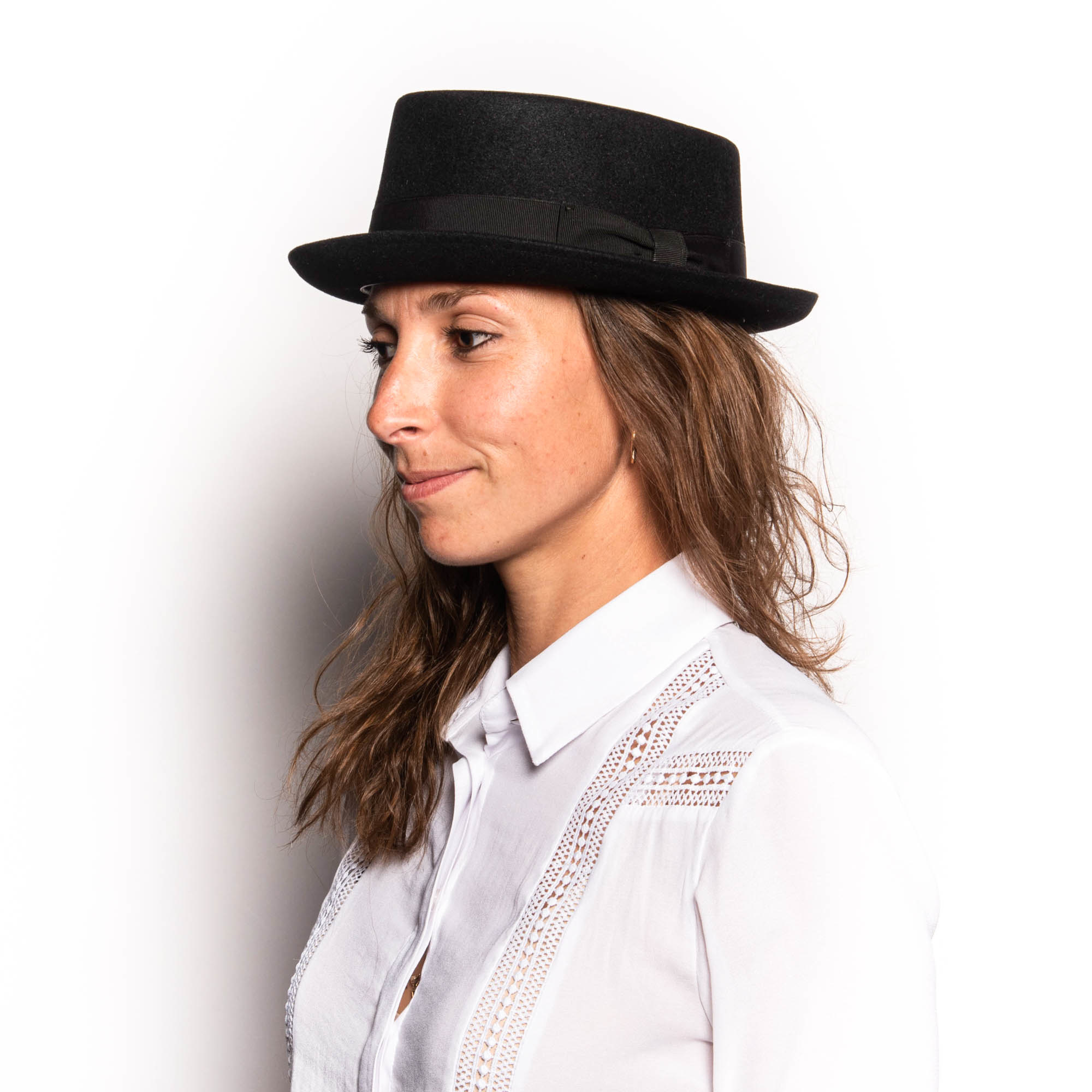 thumbnail image 2 of Wide Brim Fedora Hat For Men Wide Brim Fedora Hats For Women And Men Polyester Cotton Blend Festival, Party, Wedding Pork Pie Boater Flat Top Hats In Black, Green, Cream From Gslyy0712 2 of 14