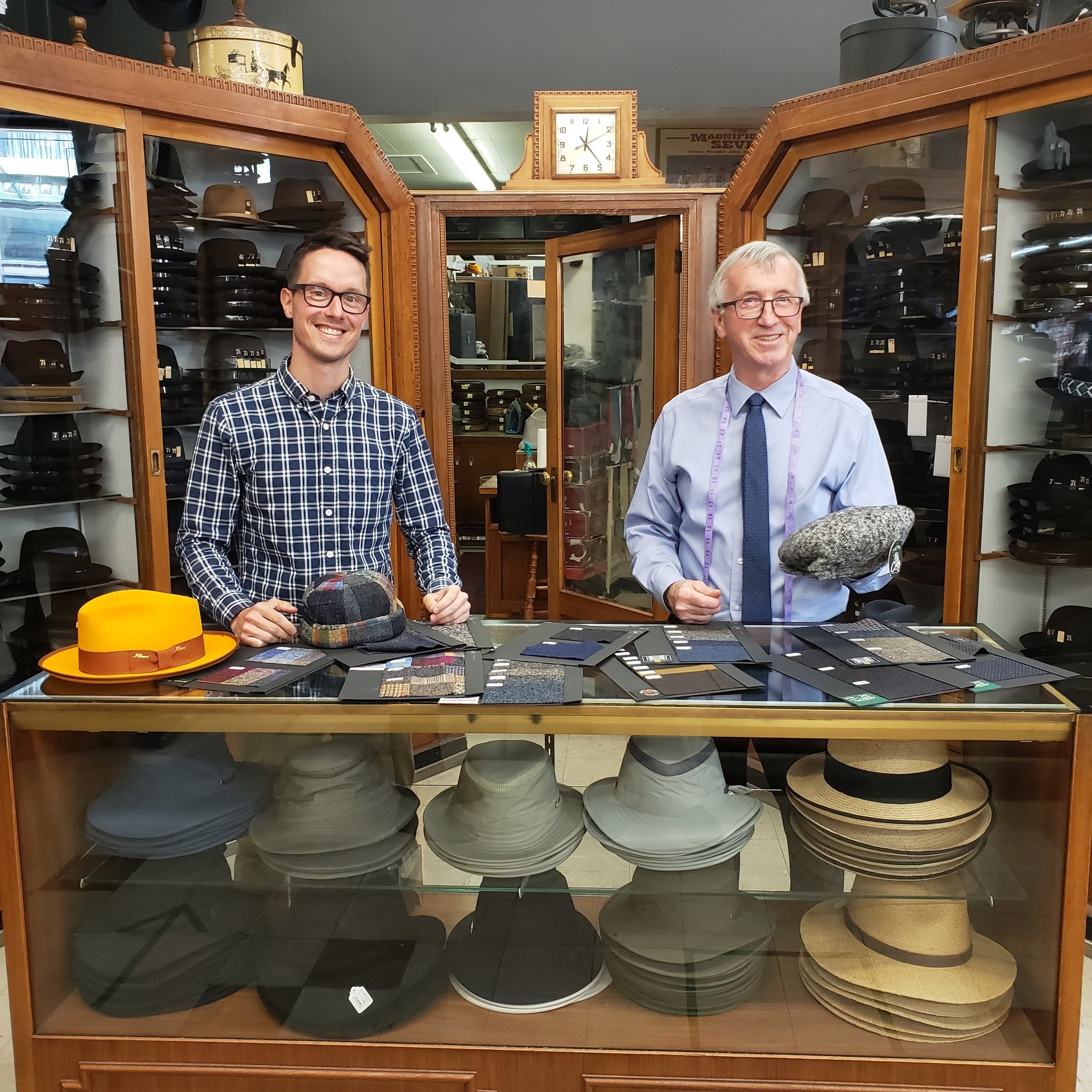 Hatters in the Henri Henri hat store