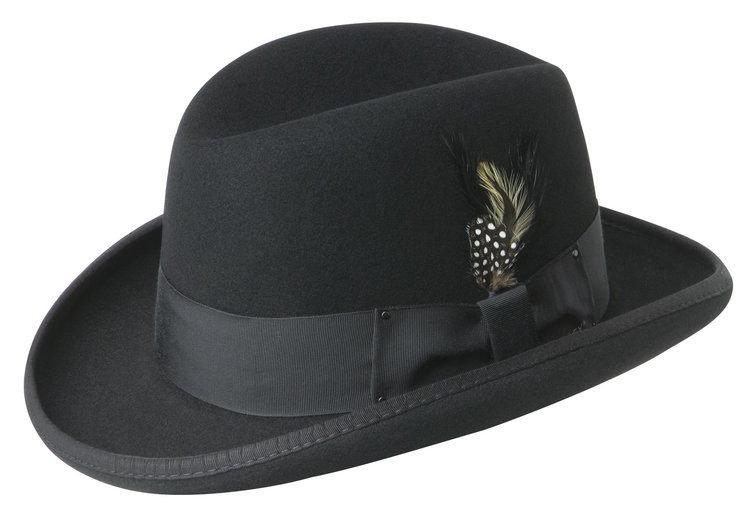 Bailey The Godfather Black Wool Felt Hombutg Hat