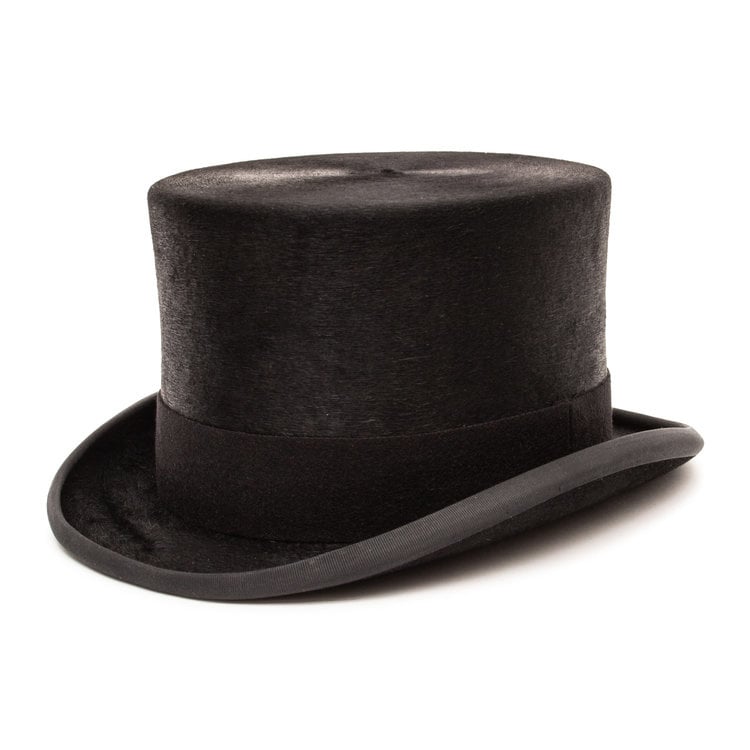 Chapeau haut-de-forme de luxe Top Hat Fur Melusine en feutre de fourrure noir de Christys' London