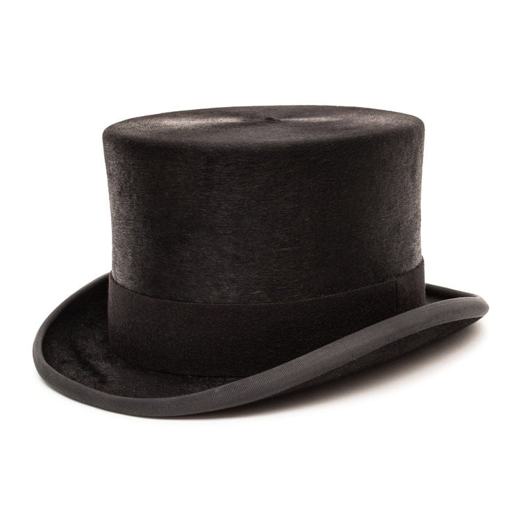 Christys' Black Top Hat Fur Felt Melusine