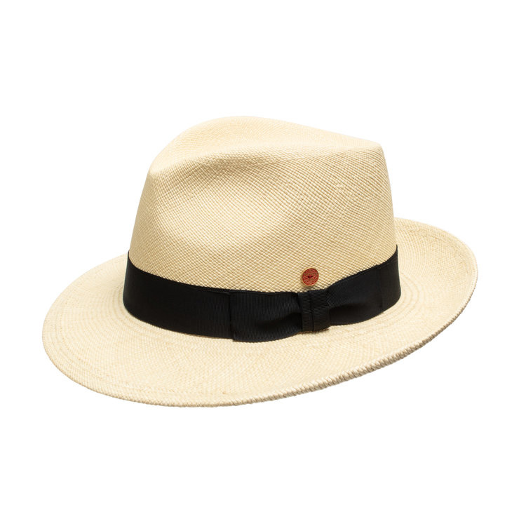 Chapeau en paille Panama avec ruban noir Albenga de Mayser