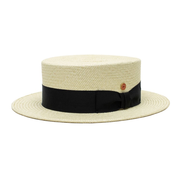 Chapeau canotier en paille Panama Naturelle Gondolo de Mayser