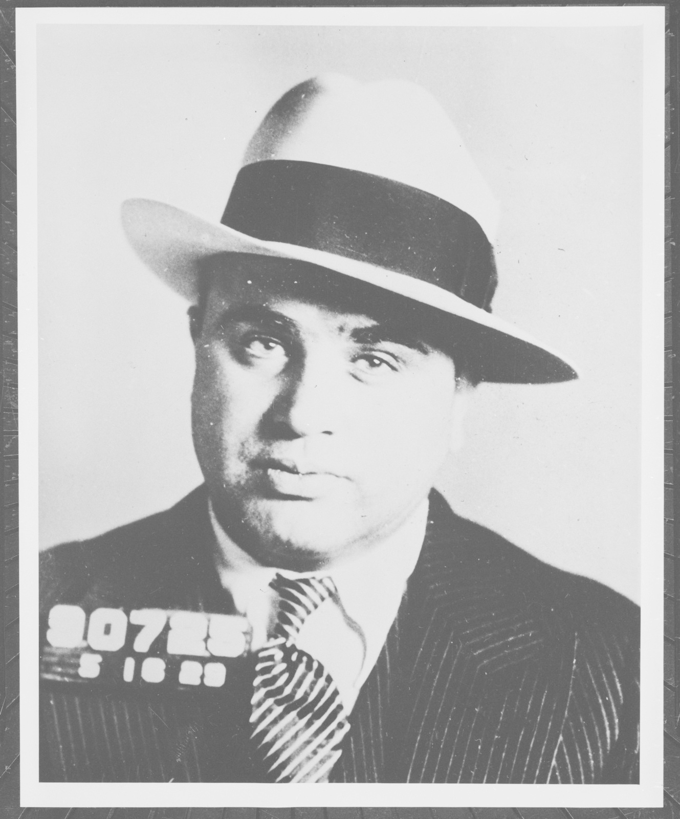 Gangster Al Capone wearing a fedora in the 1920s