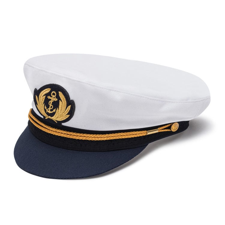 Casquette de marin d’été Commodore blanc et marine