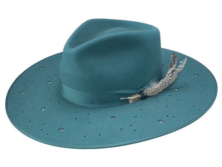 Chapeau STETSON Night Sky S Teal bord plat