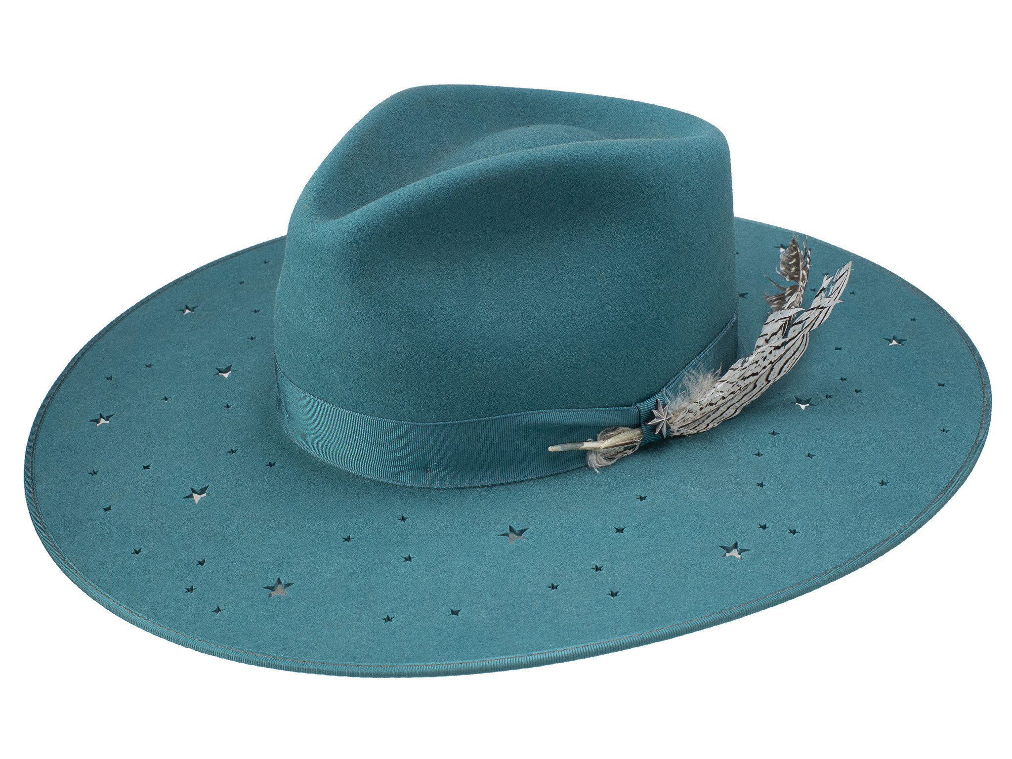 Night Sky S Teal STETSON Flat Brim Hat | Fast Shipping | Henri Henri