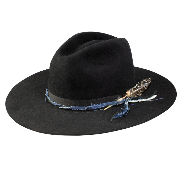 Chapeau Bord Plat Feutre Fourrure Gage STETSON