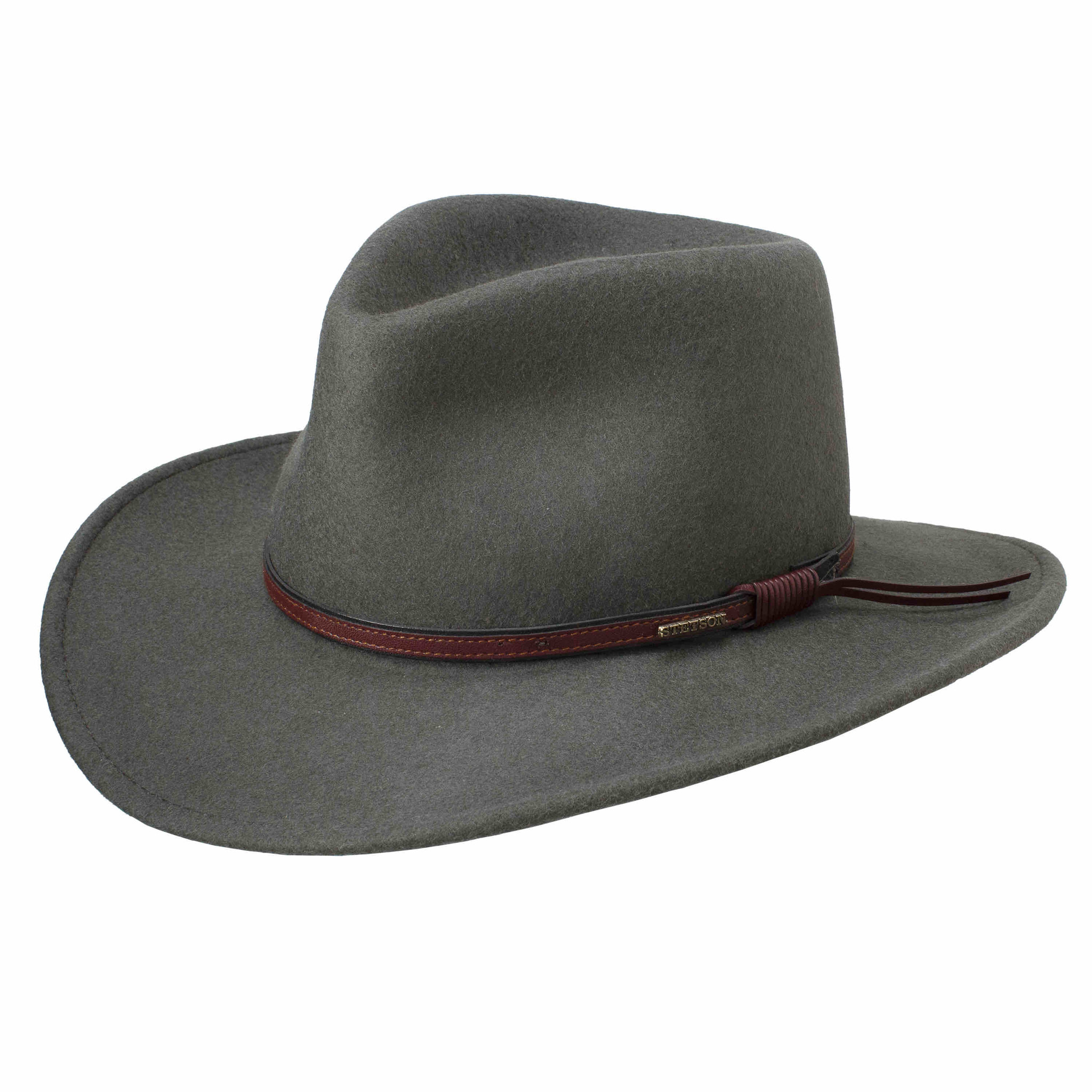 Indiana Jones Style 100% Wool Felt Fedora Brown Hat Crushable Water  Repellent