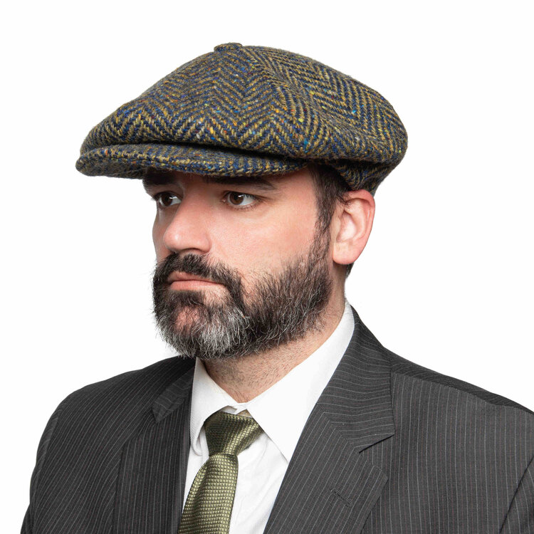 Peaky Herringbone Cap HENRI HENRI Donegal Tweed