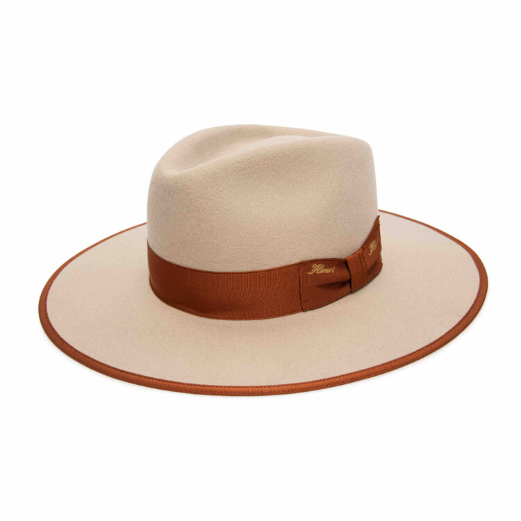 Alexis Flat Brim Wool Felt Fedora HENRI HENRI
