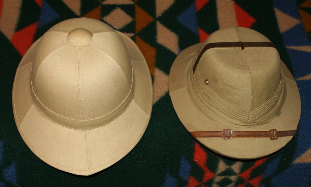 Two types of Pith Helmet