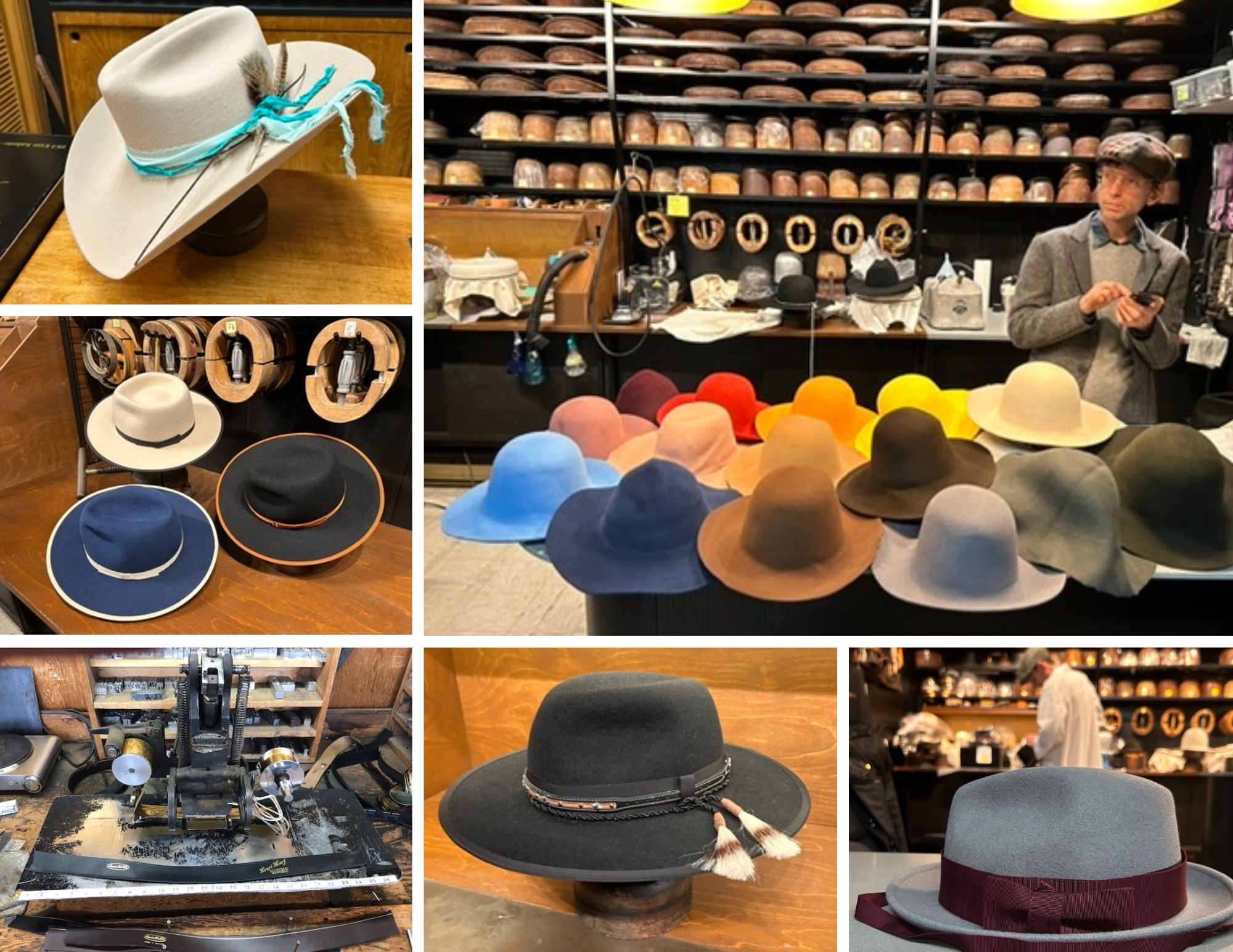 Custom felt hats made at the Henri Henri hat store