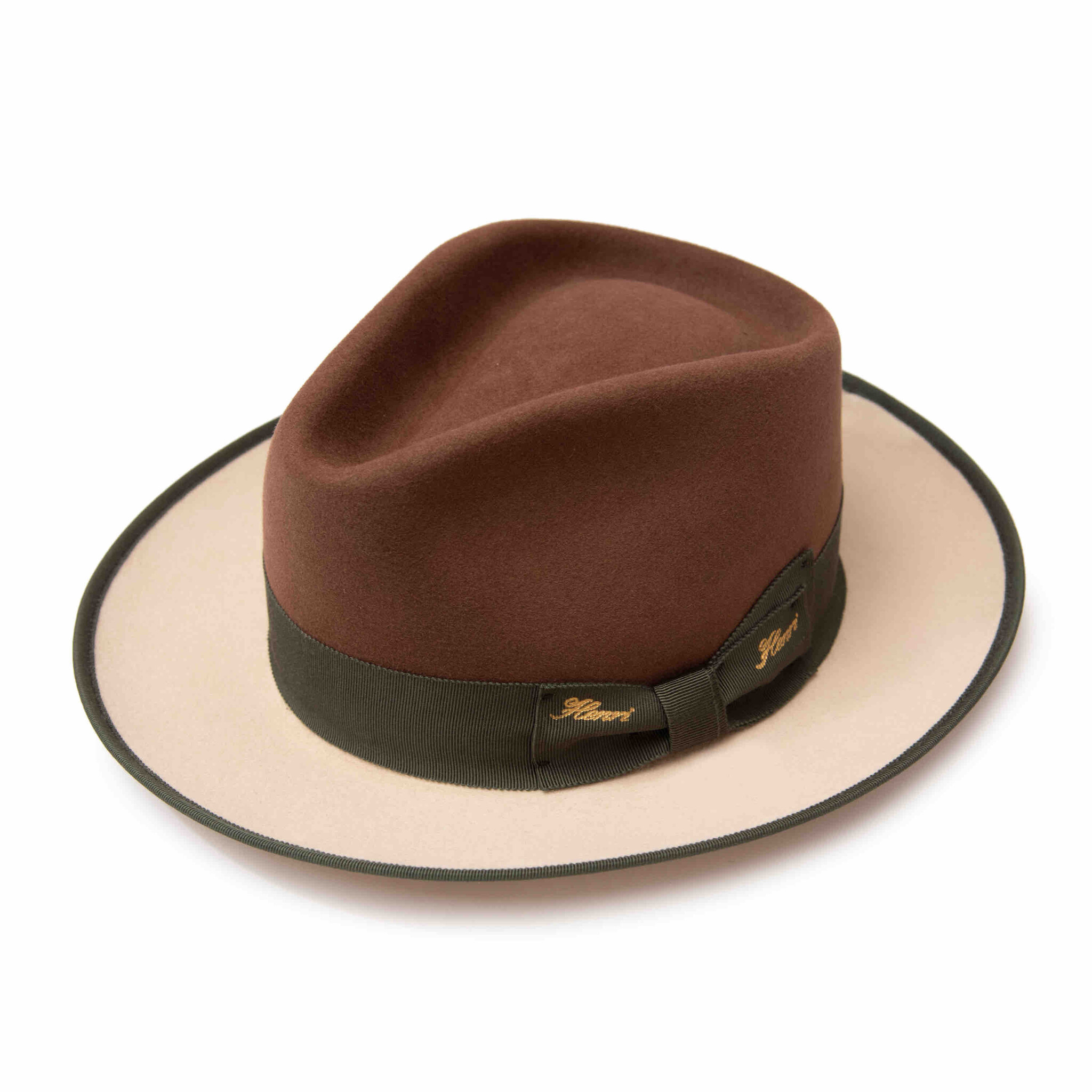 Henri Two Tone Fur Felt Teardrop Fedora Hat HENRI HENRI | Henri Henri