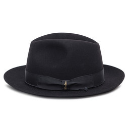 Fedora Beaver By Borsalino in beaver fur felt in black