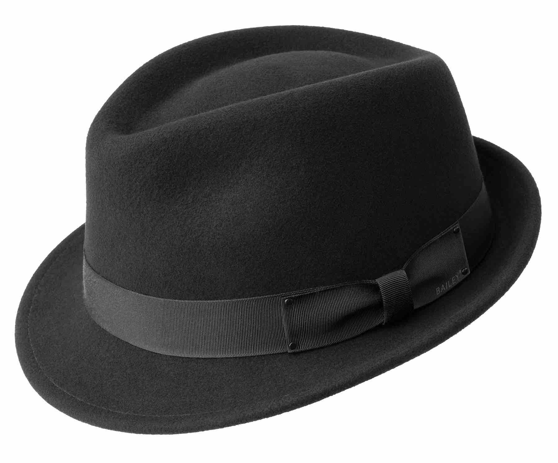 The Wynn a wool felt trilby fedora hat by bailey in black