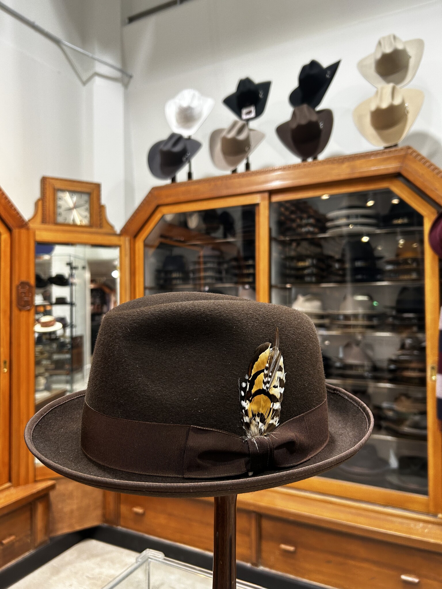 Fedora Custom brown short brim.jpg