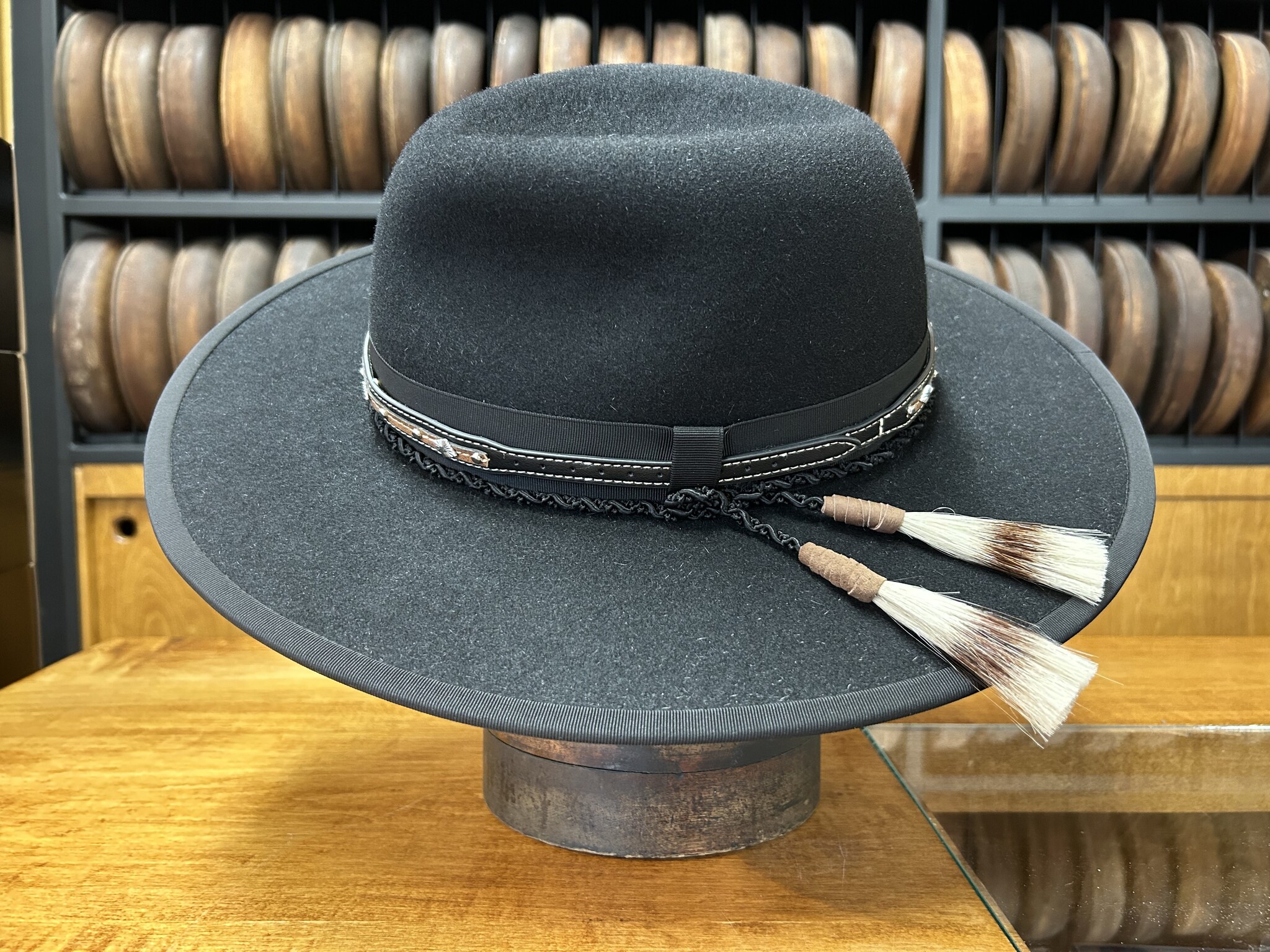 Fedora Flat Brim Black Custom Sur Mesure